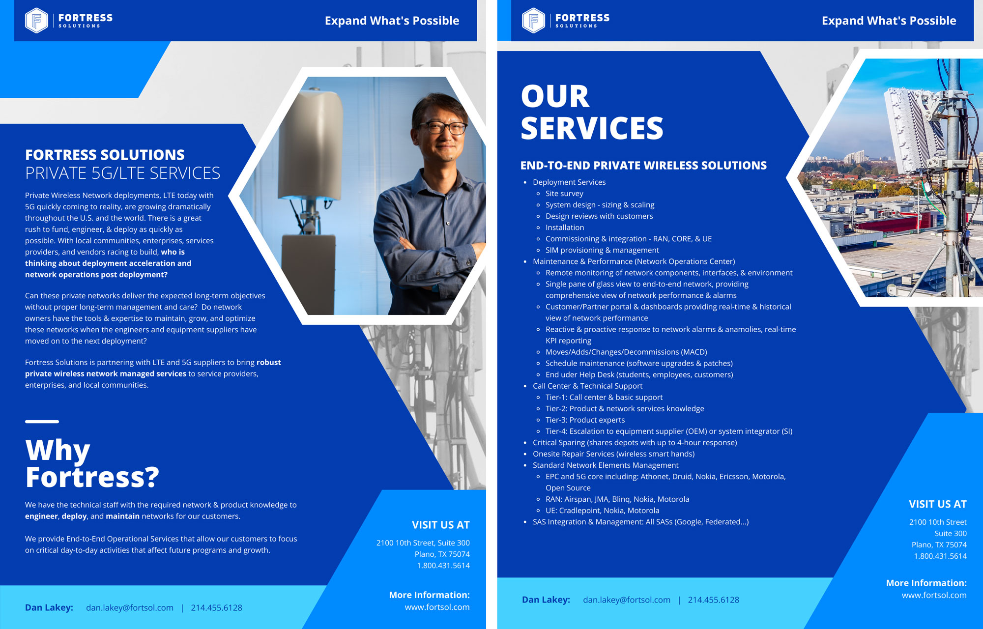 Fortress Solutions: Private 5G/LTE Day 2 Services Flyer